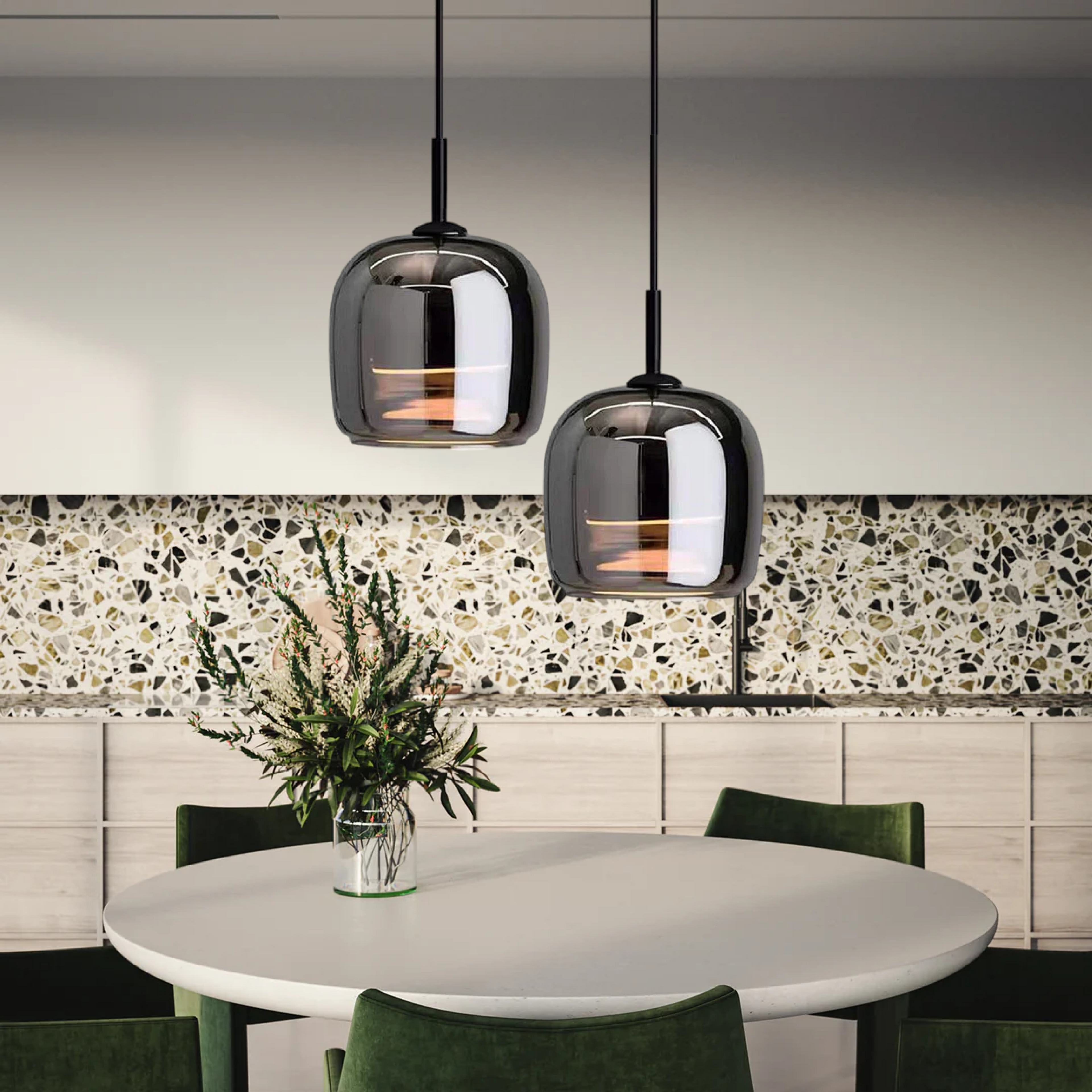 DarkNord – Moderne Hängelampe mit schwarzem Glasdesign