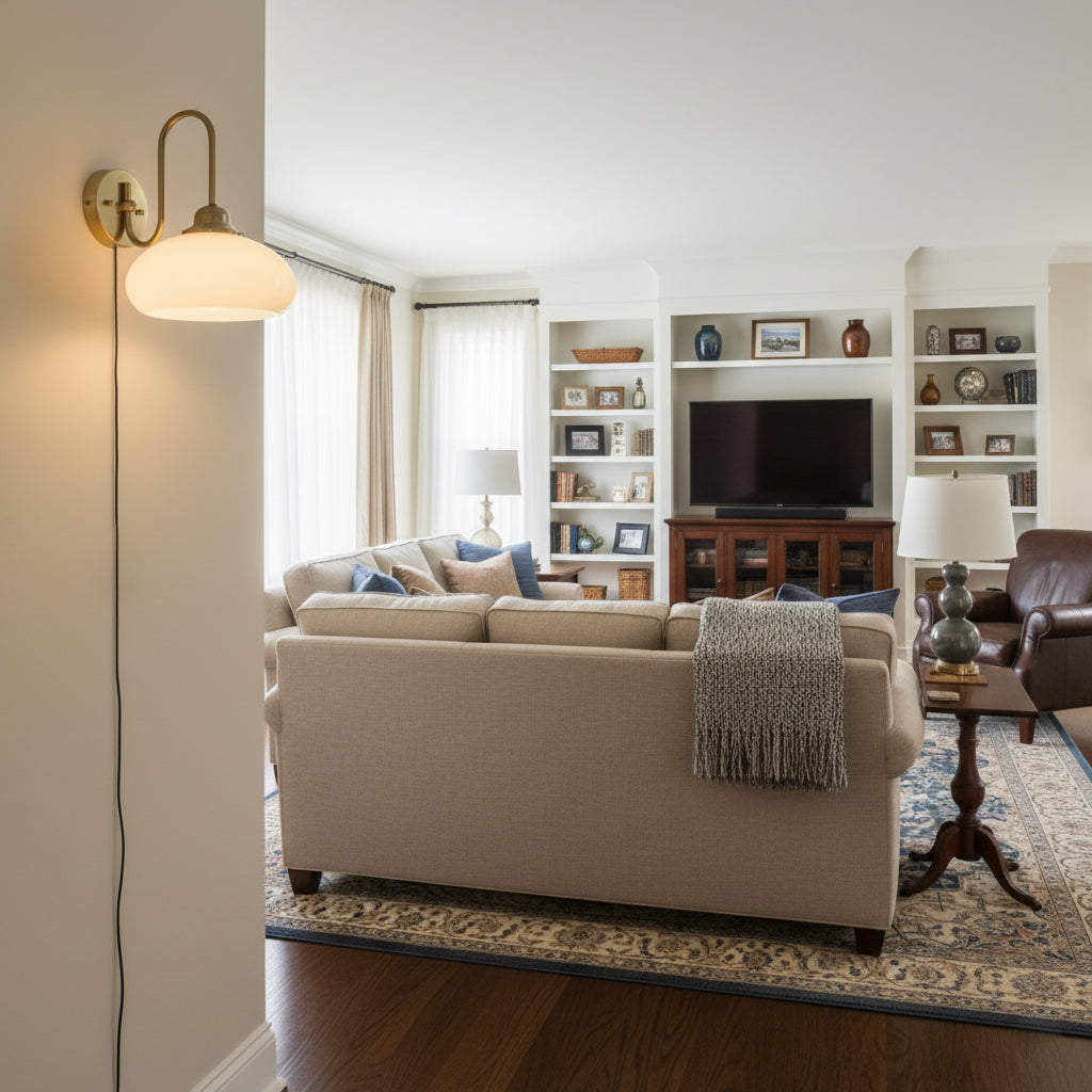 Nova – Wandleuchte aus Glas mit Stecker