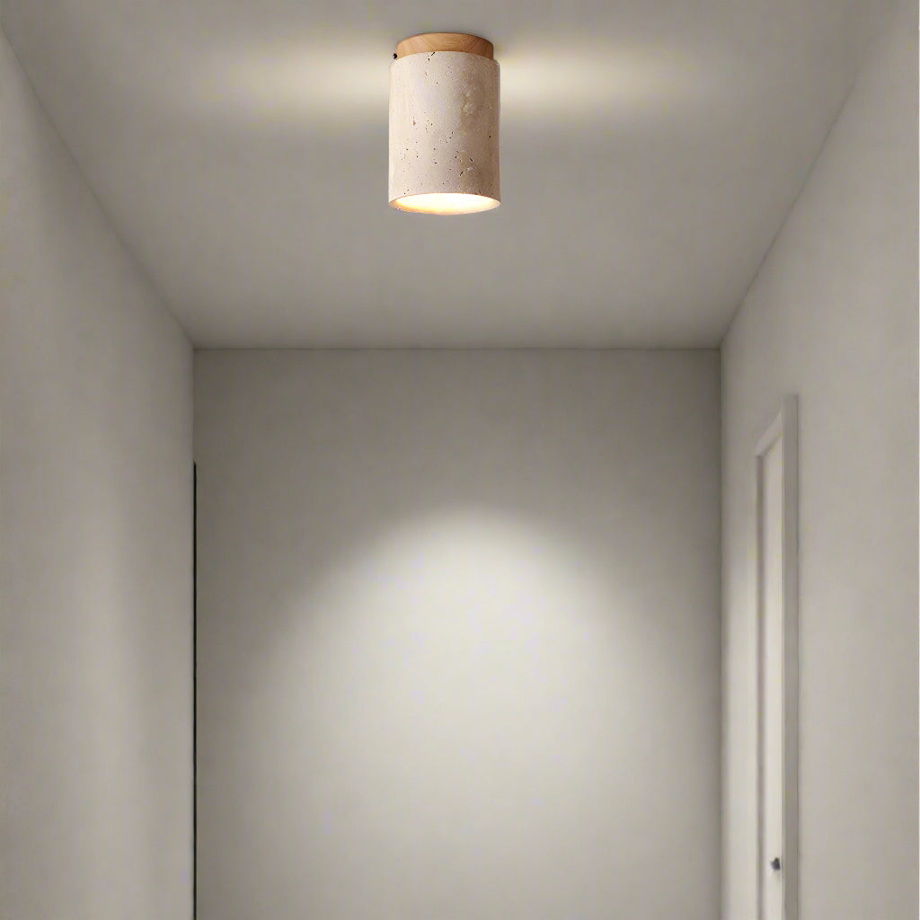 Eira – Gelbe Höhlenstein-Deckenlampe