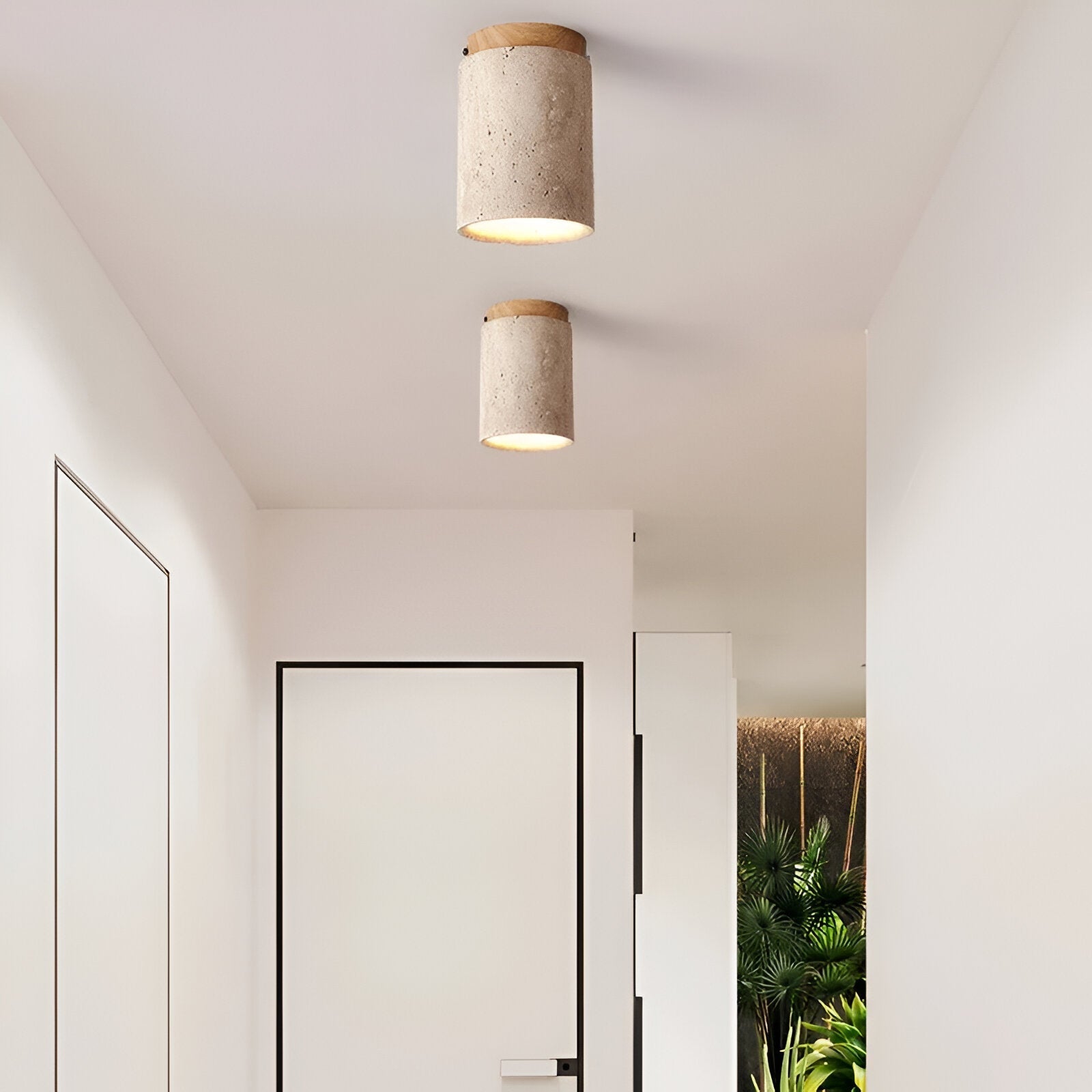Eira – Gelbe Höhlenstein-Deckenlampe