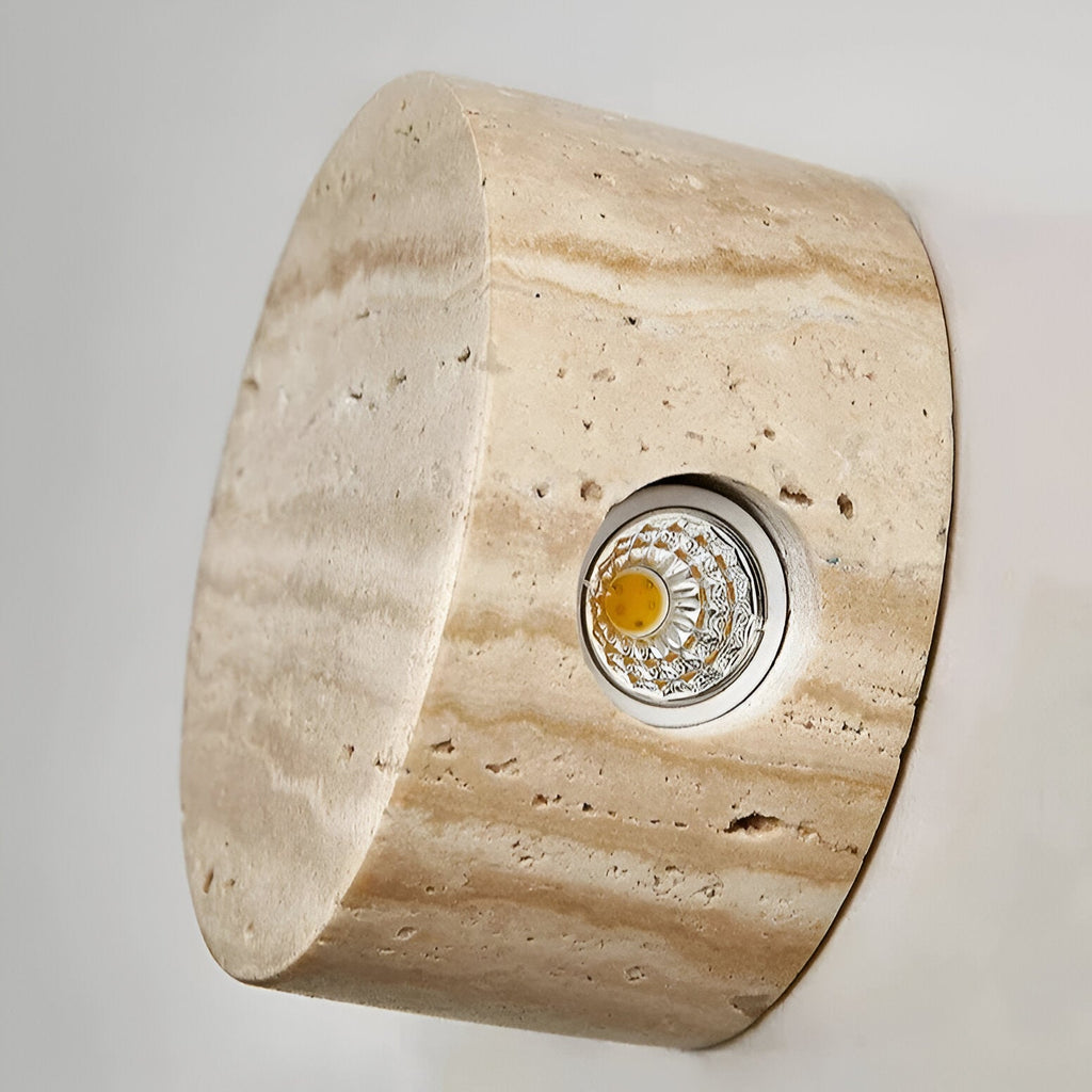 Sanya – Wabi Sabi Travertin-Wandleuchte