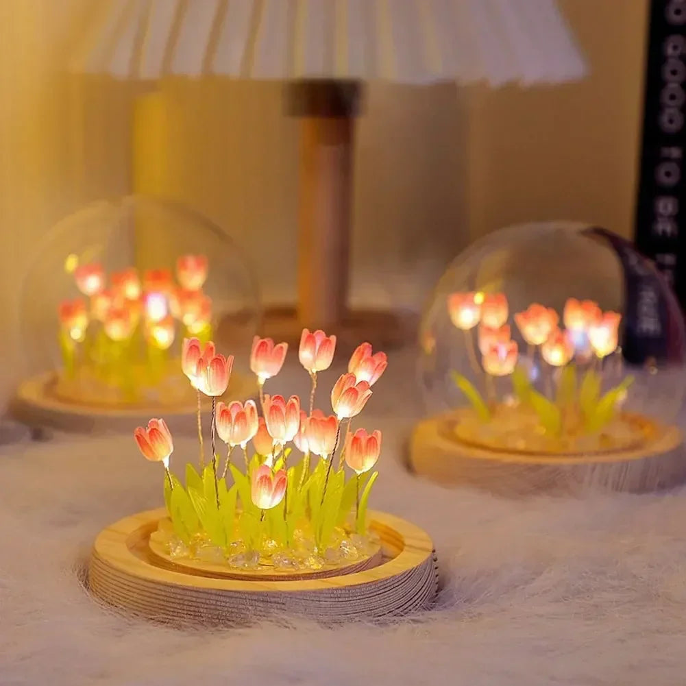 Florina – Handgemachte LED-Tulpenlampe mit USB-Stecker