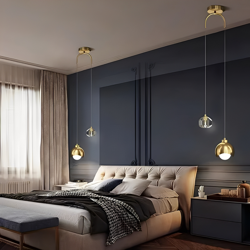 Zaldy – Goldene Luxus-Kristall-Pendelleuchte