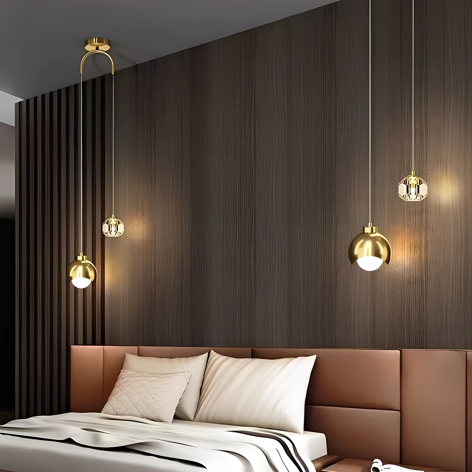 Zaldy – Goldene Luxus-Kristall-Pendelleuchte