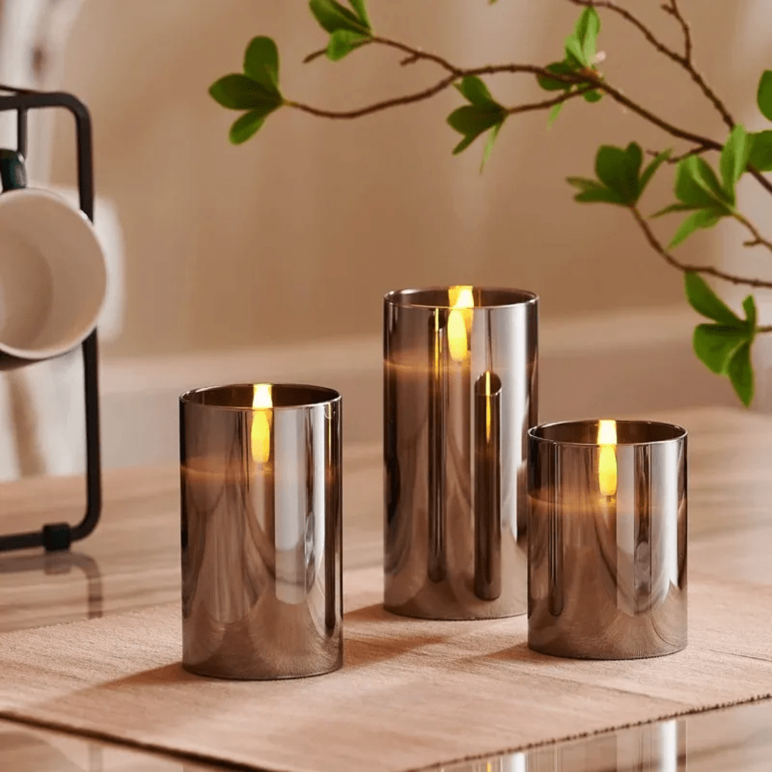 Meline – LED-Licht im Glas mit Flackereffekt