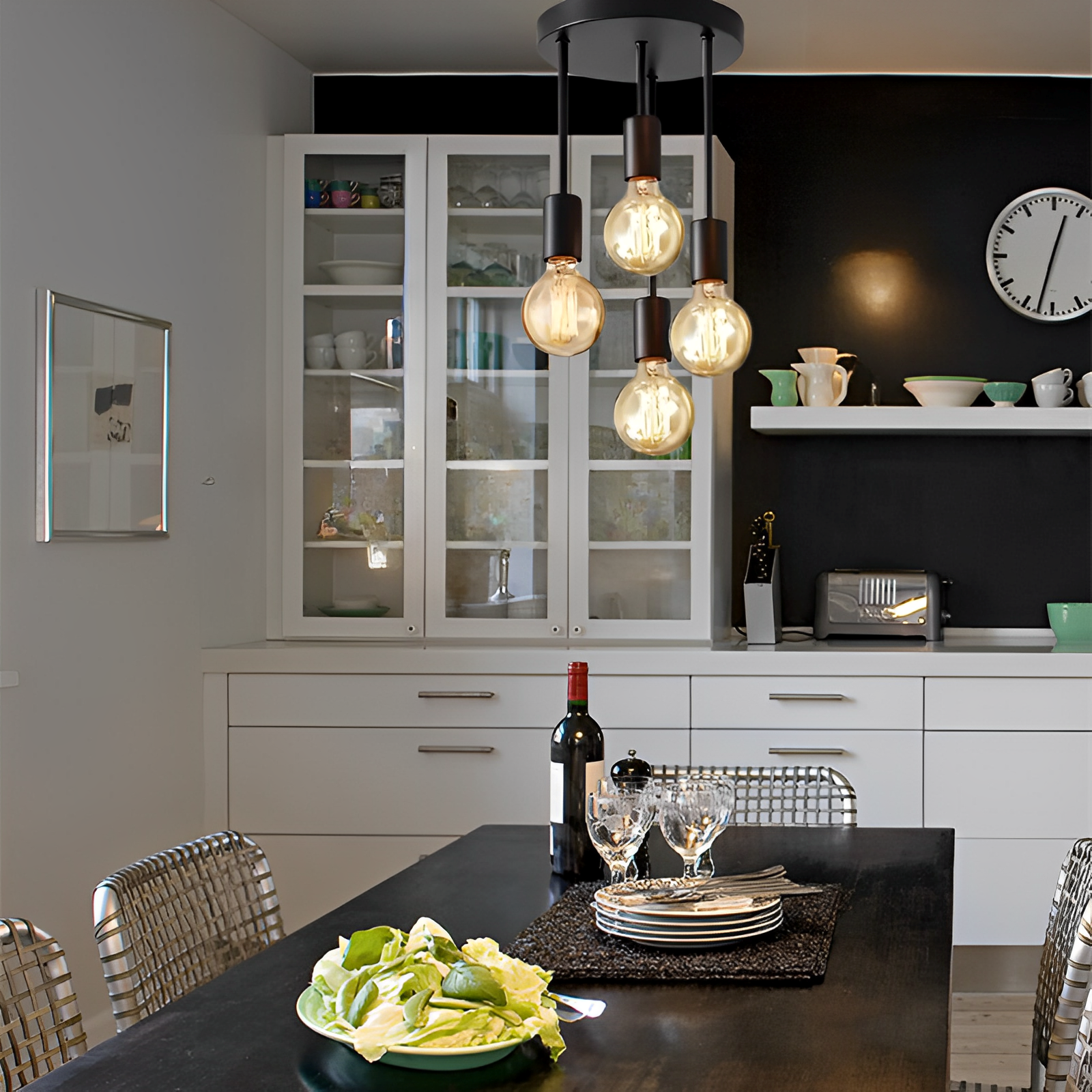 Arden – Schwarze Deckenleuchte mit 4 einstellbaren Strahlern im Industrie-Stil