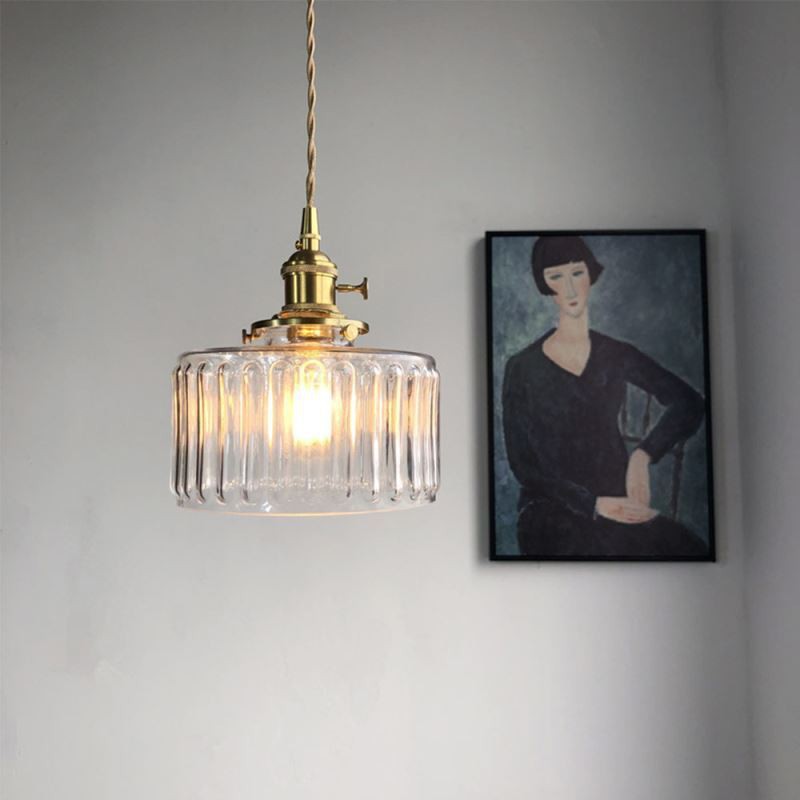 Lyra – Vintage-Pendelleuchte aus Glas im Zylinderstil