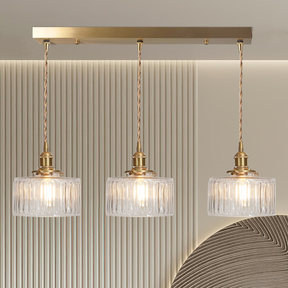 Lyra – Vintage-Pendelleuchte aus Glas im Zylinderstil
