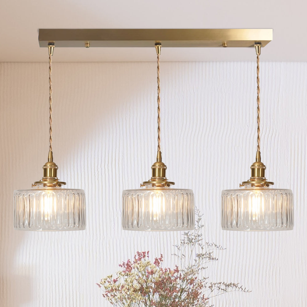 Lyra – Vintage-Pendelleuchte aus Glas im Zylinderstil