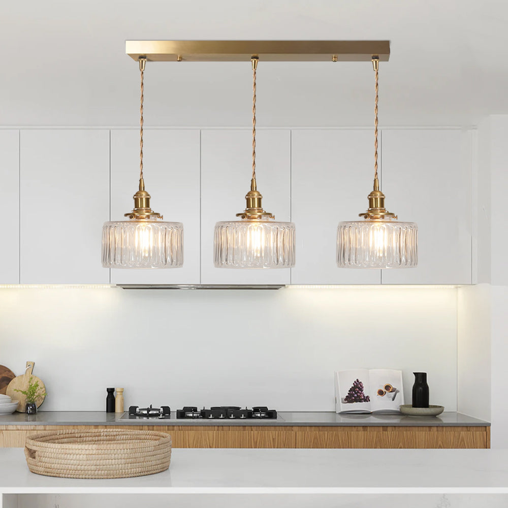 Lyra – Vintage-Pendelleuchte aus Glas im Zylinderstil
