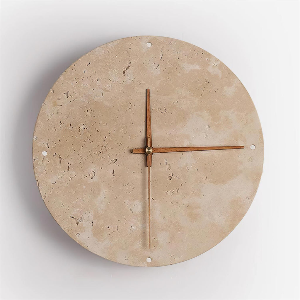 Elin – Wandleuchte mit Travertin-Uhr