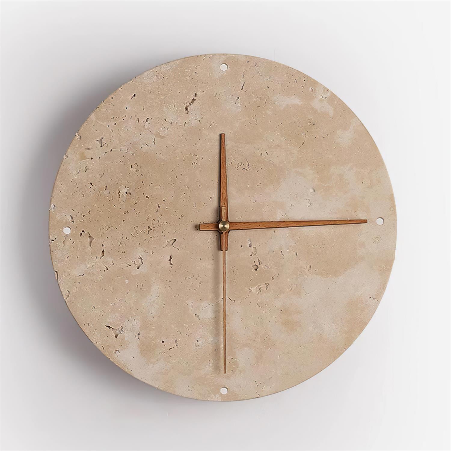 Elin – Wandleuchte mit Travertin-Uhr