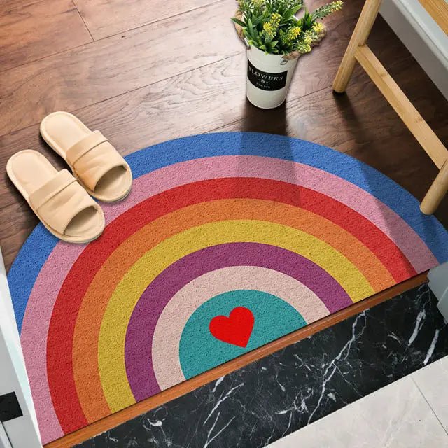HappyStep - Bunte Fußmatte mit Regenbogen- und Melonendruck