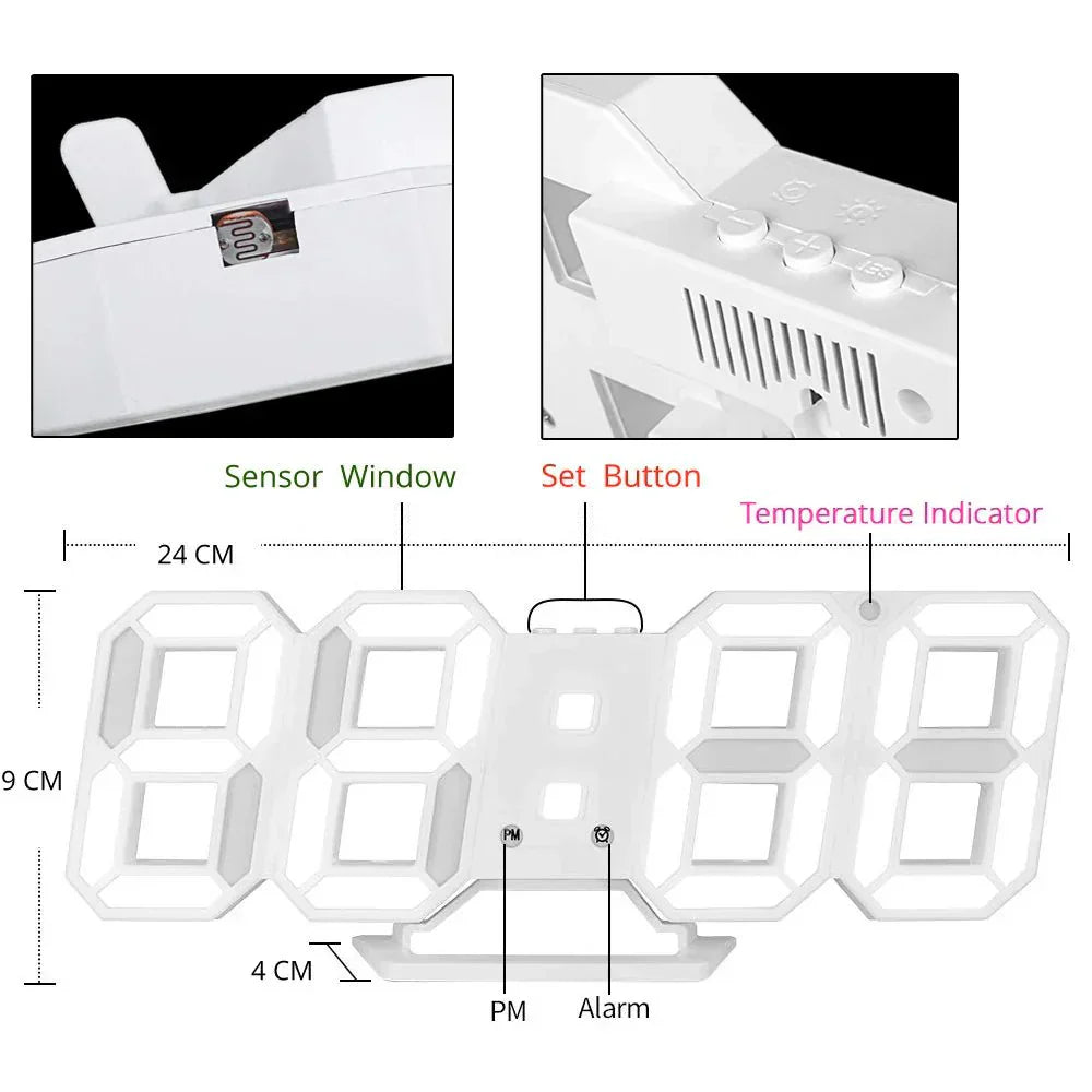 LumiTime – Digitale 3D-LED-Wanduhr mit dimmbarer Beleuchtung