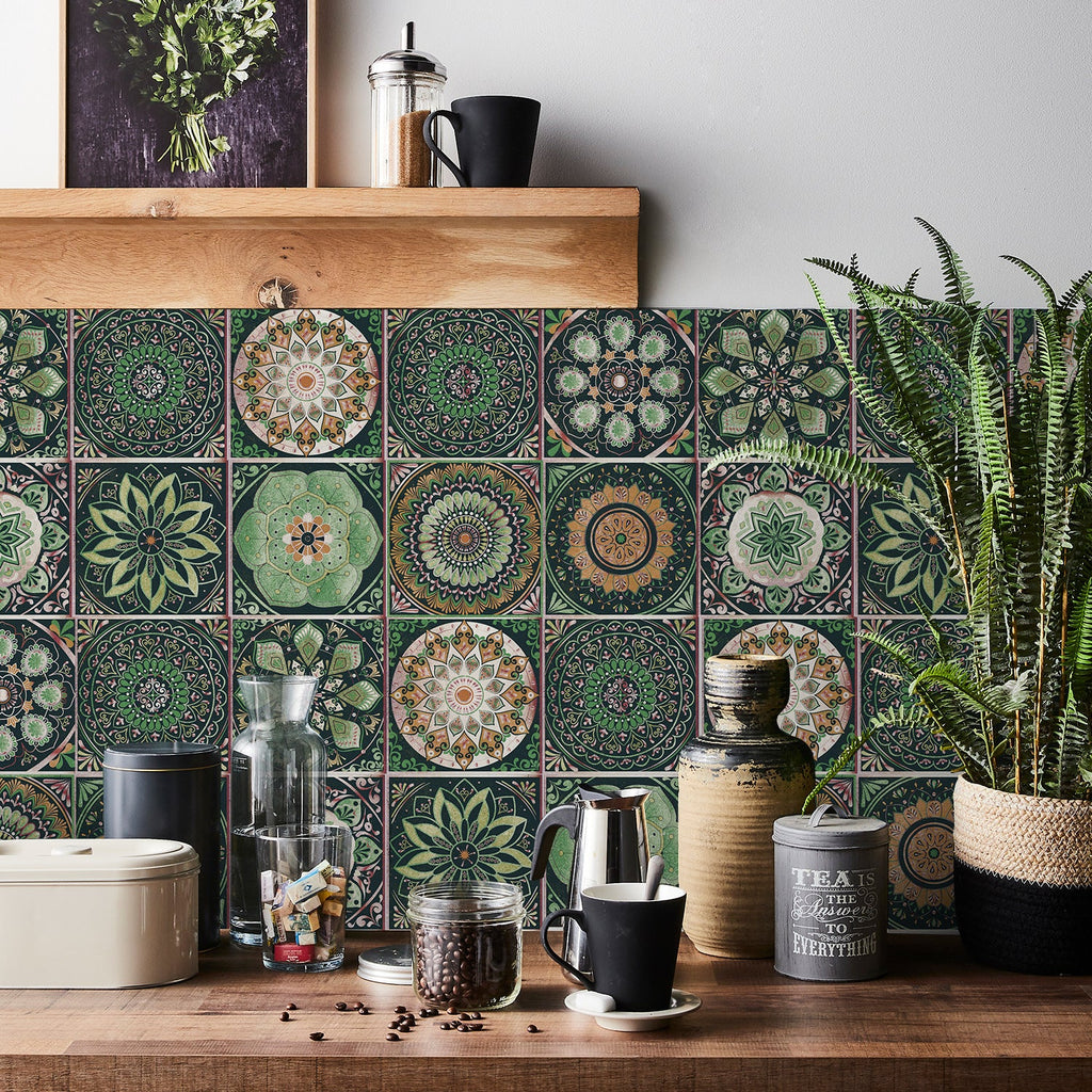 Mandala Selbstklebender Wandfliesenaufkleber für die Küche