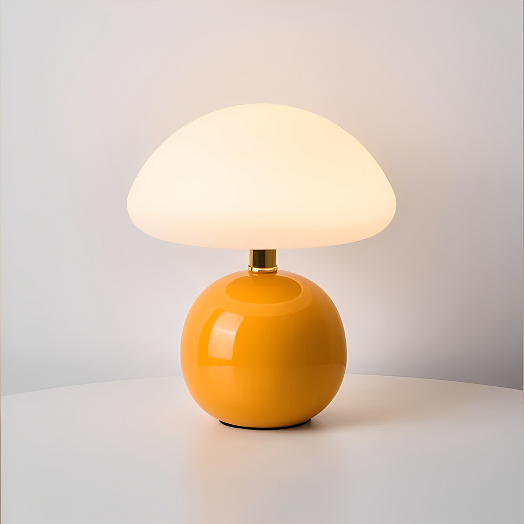 Nelly – Moderne Pilz-Tischleuchte im Frost-Design