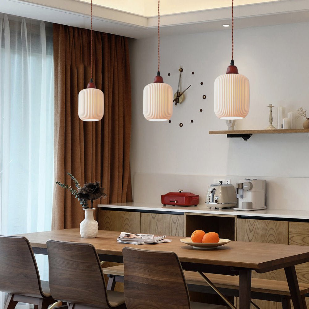 Celesta – Hängelampe aus Keramik in Reinweiß
