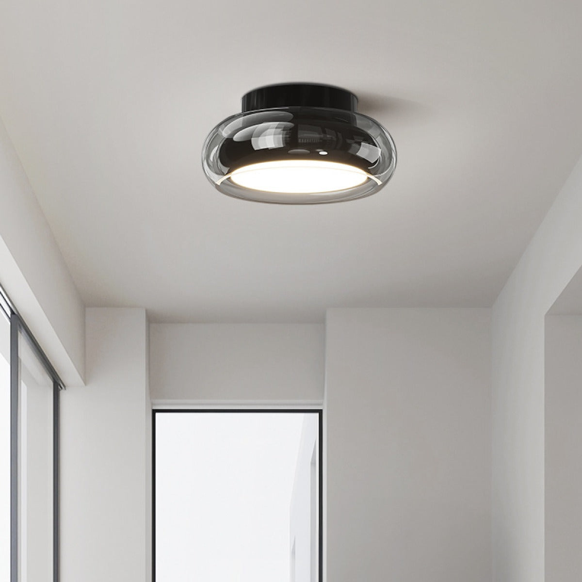 Zendi – Moderner Leuchter mit Glas-Schirm