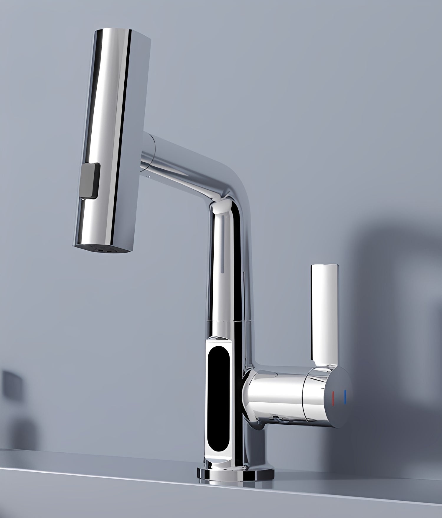 Kaito – Schwenkbarer und ausziehbarer Wasserhahn für das Waschbecken