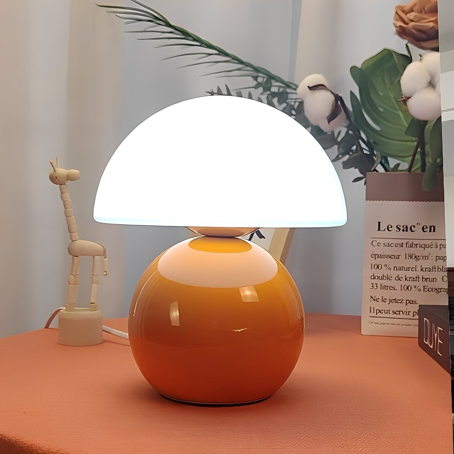 Riko – Keramik-Tischlampe im Pilzstil