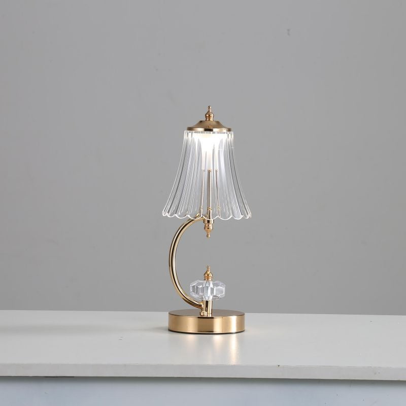 Emiko – Goldene Kristall-Tischlampe im Retro-Stil