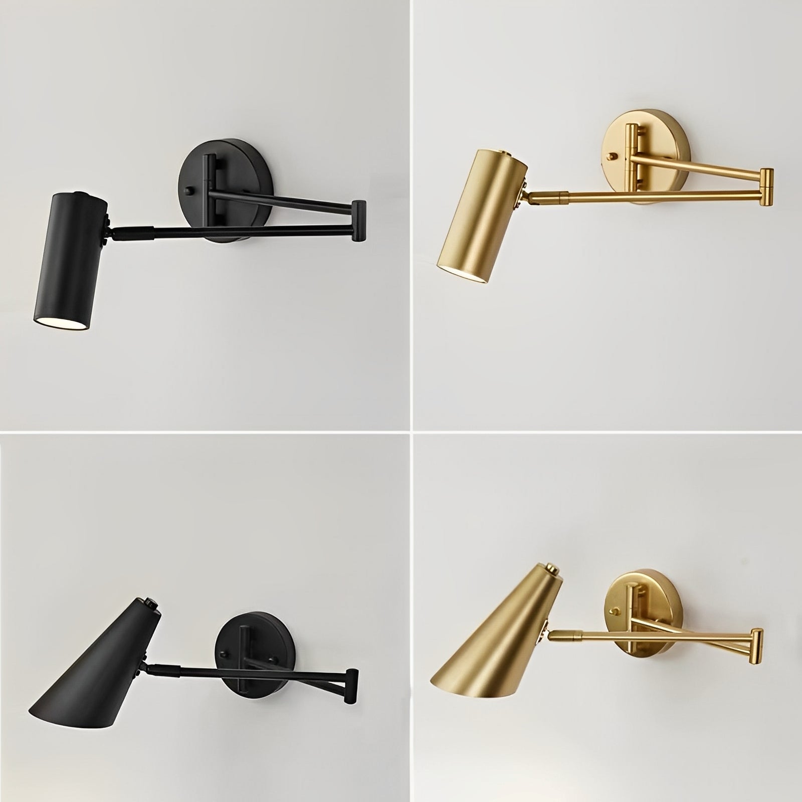 Mira – Klappbare Lampe für die Wand mit beweglichem Arm