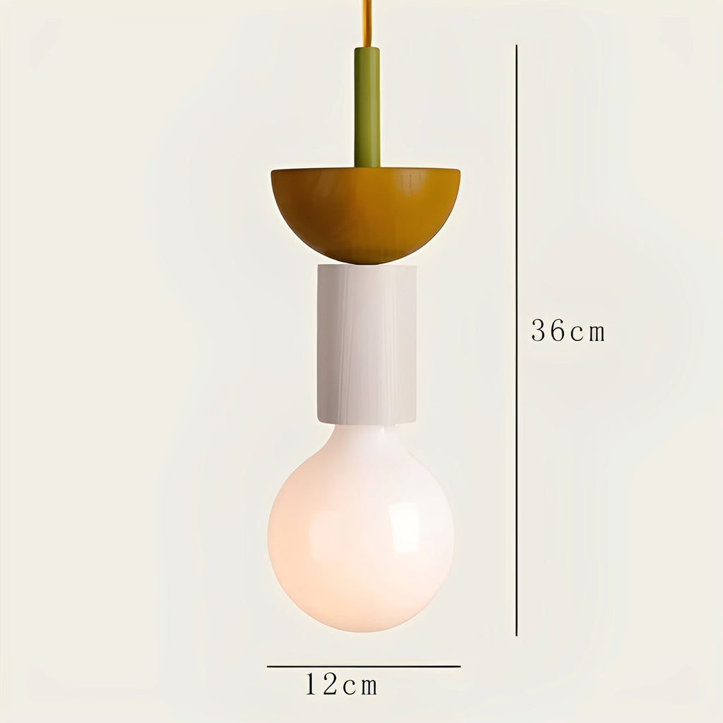Tsubaki – Farbige Geometrische Holz-Hängeleuchte