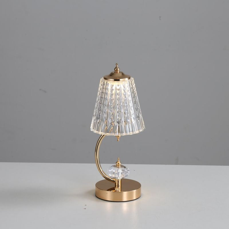 Emiko – Goldene Kristall-Tischlampe im Retro-Stil