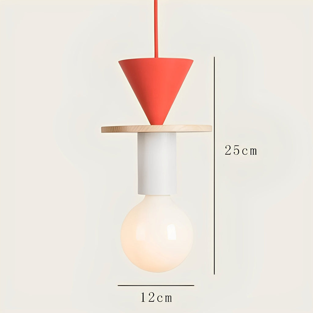 Tsubaki – Farbige Geometrische Holz-Hängeleuchte