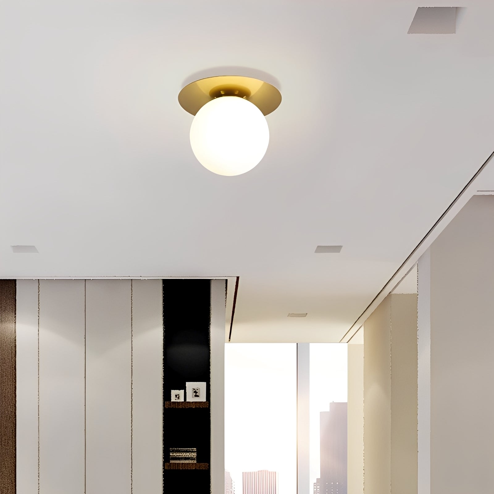 Elin – Nordische Wandlampe mit Glaskugel