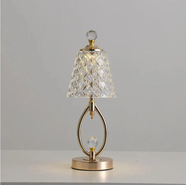 Emiko – Goldene Kristall-Tischlampe im Retro-Stil