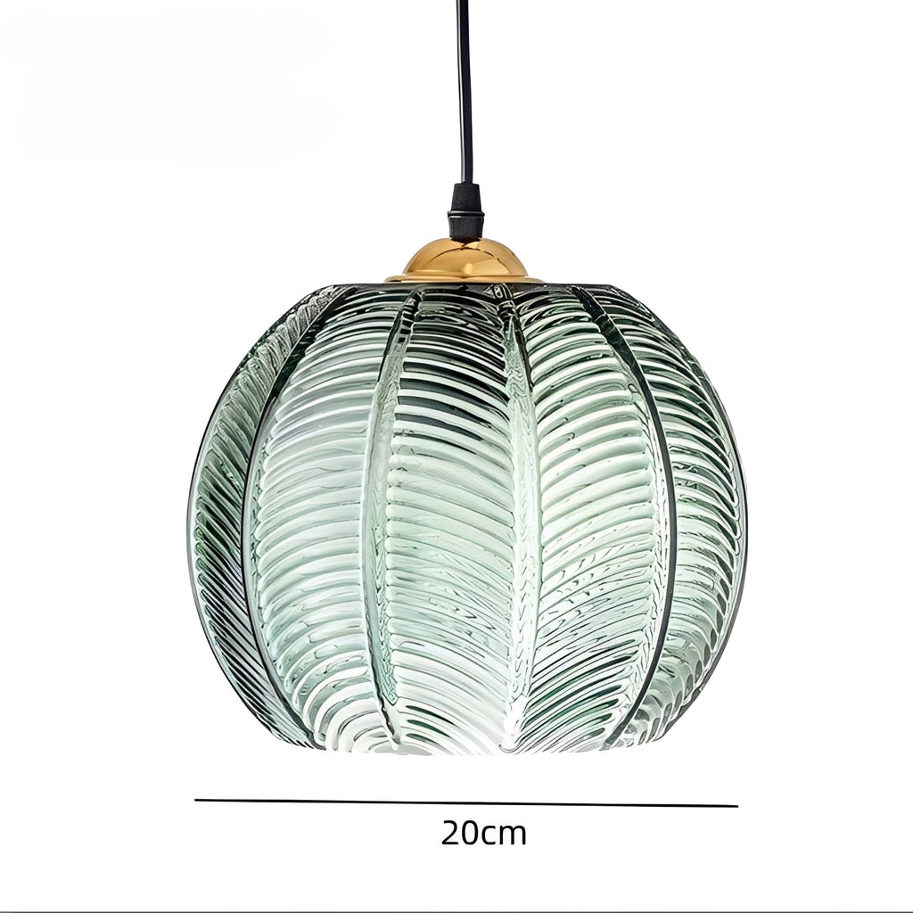 Aveline – Glas Pendelleuchte mit Blattdesign