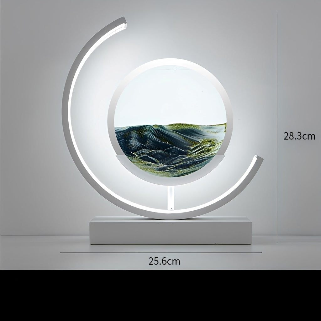 Meilin – Chinesische Glastischlampe im Stundenglas-Design