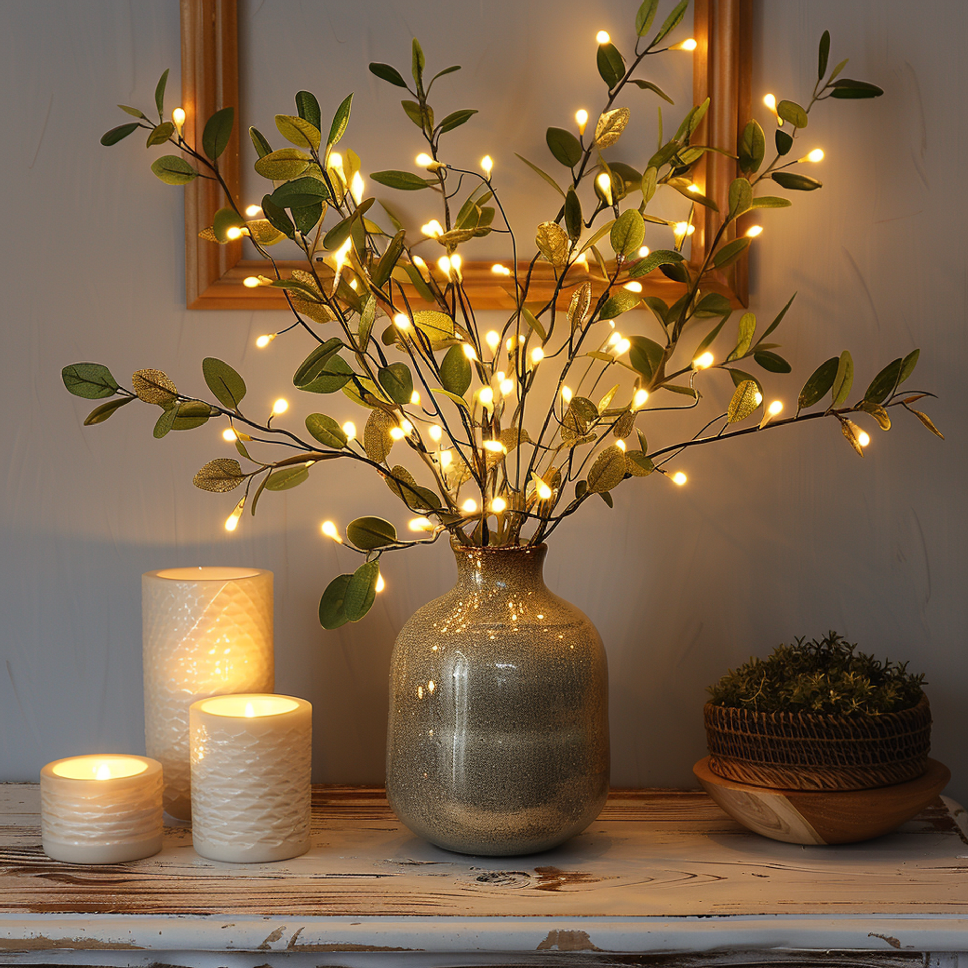 Olivine – Märchenhafte LED-Lichterzweige im Olivenzweig-Look