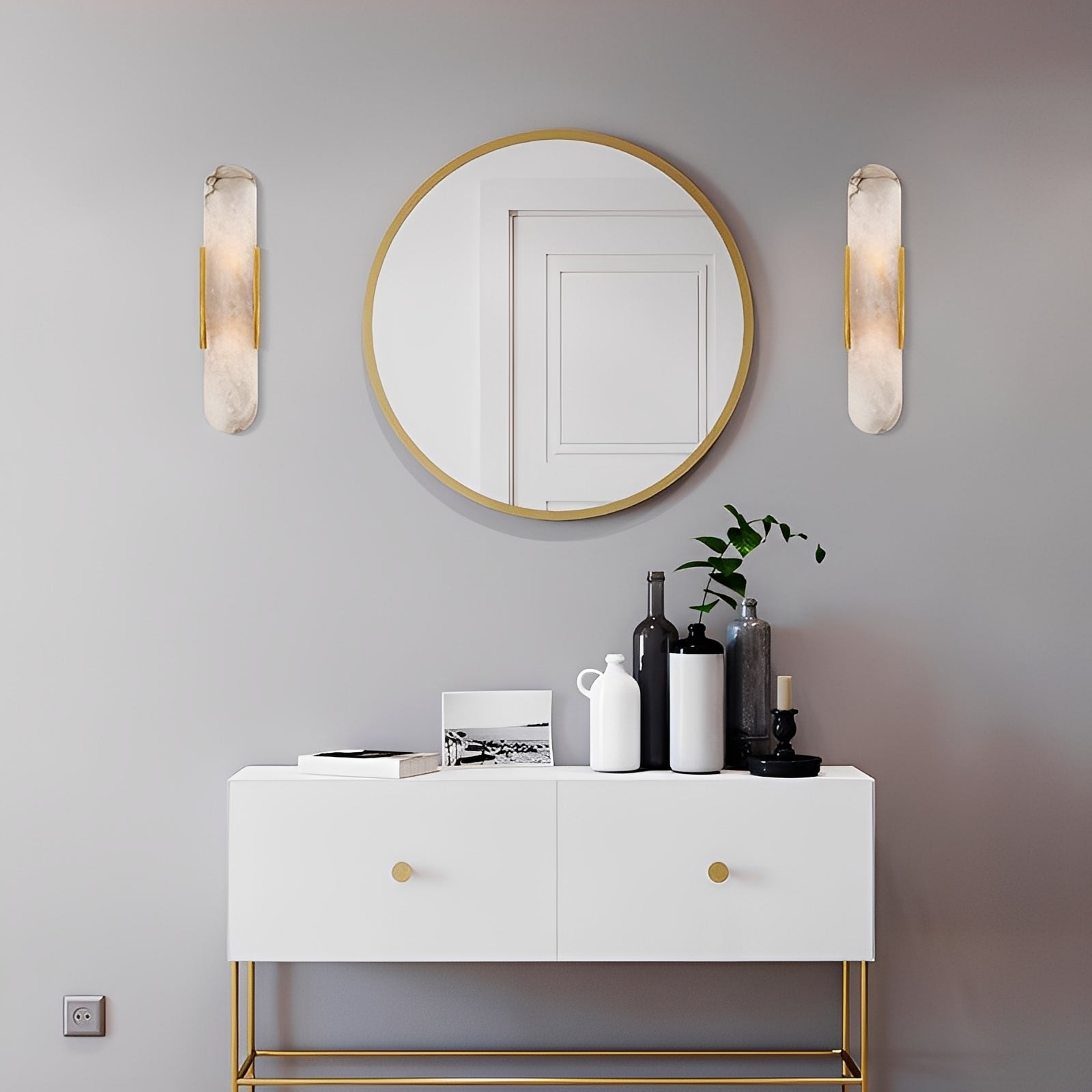 Theo – Elegante LED Wandlampe aus Stein