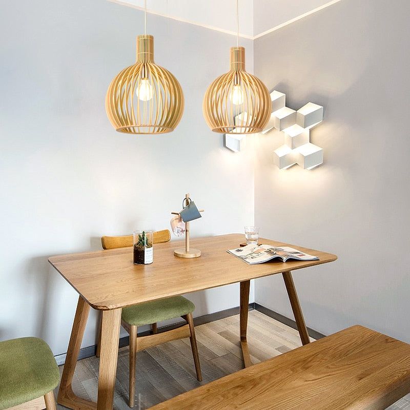 Nordic Glow - Handgefertigte Holz-Pendelleuchte