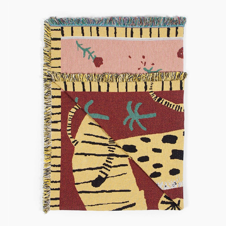 WildNest – Kuscheldecke mit wildem Leoparden- und Tiger-Print