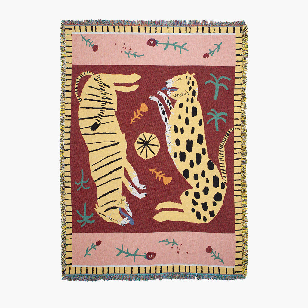 WildNest – Kuscheldecke mit wildem Leoparden- und Tiger-Print