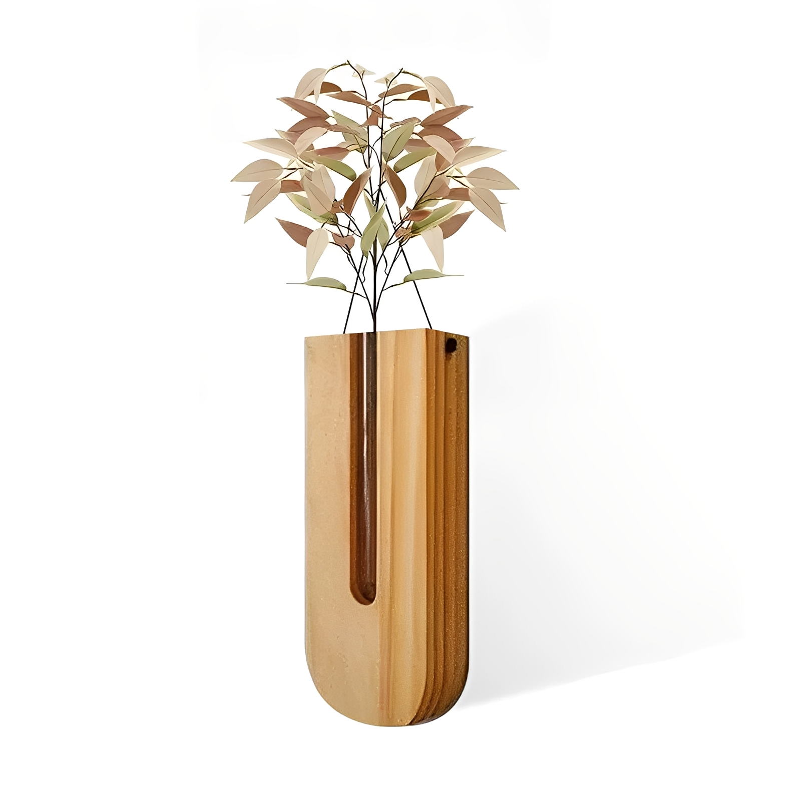Haruto – Einfache Wandvase im Naturholz-Stil