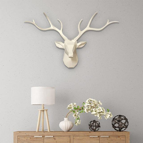 3D Hirschkopf-Wandhaken im nordischen Look